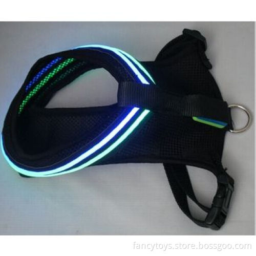 LED doublee optical fibers web cloth flashing angel chest harness
